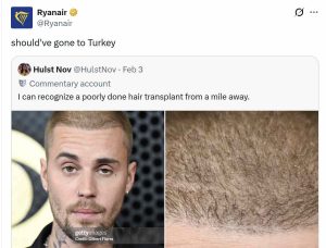 RyanAir Roasts Justin Bieber